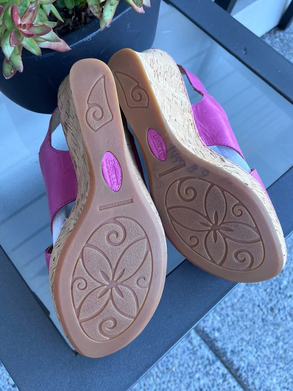 Born Pink Leather Henning Sandal with Cork Platform